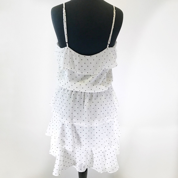 ✨sold✨ parker • polka dot tiered silk summer dress - Picture 3 of 8